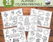 ABC Coloring Pages: Preschool Alphabet Worksheets (Digital Download)