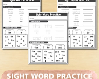 Sight Word Practice Worksheets: Literacy Printable (PDF)
