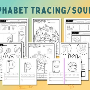 Preschool Pre-K + Kindergarten Learning Bundle | 600 Pages | Printable Activity Worksheets | Coloring | Dot To Dot | Tracing | Alphabet