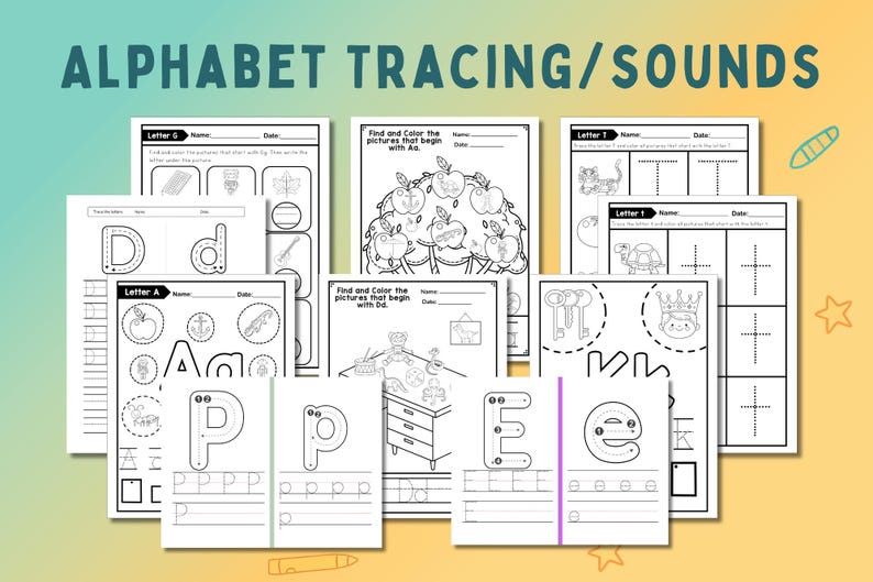 Preschool Pre-K + Kindergarten Learning Bundle | 600 Pages | Printable Activity Worksheets | Coloring | Dot To Dot | Tracing | Alphabet