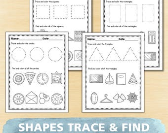 Shapes Introduction Worksheets | Preschool & Kindergarten 2D Shape Recognition Printable | Early Math Activity PDF
