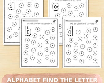 Find the Letter Worksheets A–Z | Alphabet Recognition Practice | Preschool Kindergarten Printable PDF
