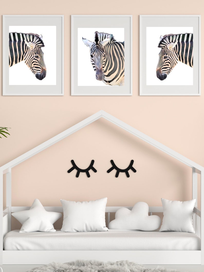 Nursery Safari Wall Art, Set of 3 Prints, Baby Room, Child Room