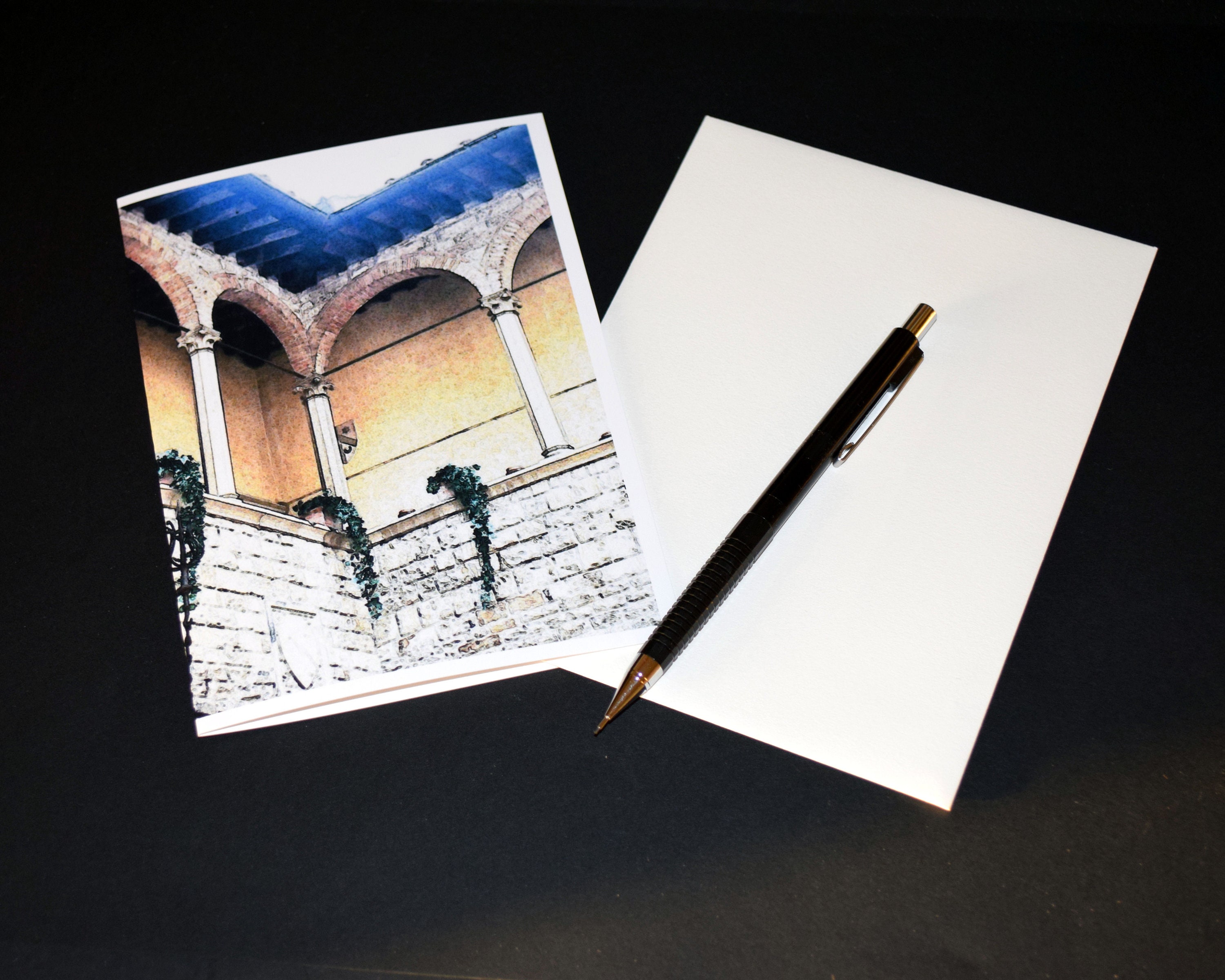 Set of 6 Italian Castle Note Cards High Quality Note Cards Etsy