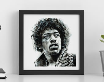 Retrato de Jimi Hendrix (impresión de arte)