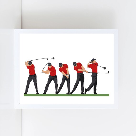 Tiger Woods Swing Poster Golf Wall art Print Etsy