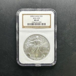 Beautiful 2006 American Silver Eagle Box#30 MS69 NGC Graded