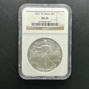 Beautiful 2007-W American Silver Eagle MS70 NGC Graded