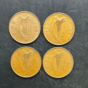 Lot of 4 Irish Two Pence Coins
