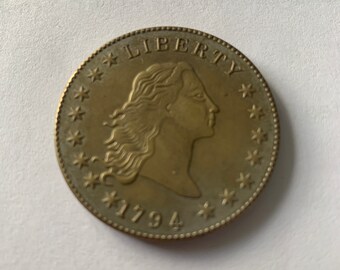 Replica 1794 Flowing Hair First Silver Dollar Coin Antique Etsy
