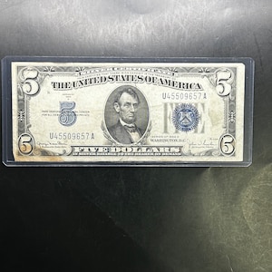 Beautiful 1934 D 5 Dollar Silver Certificate Blue Seal Note