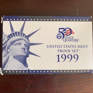 Beautiful 1999 US Mint Proof Set in Box with COA