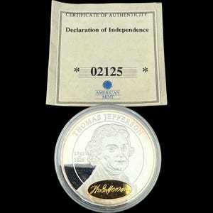 American Mint Declaration of Independence Thomas Jefferson