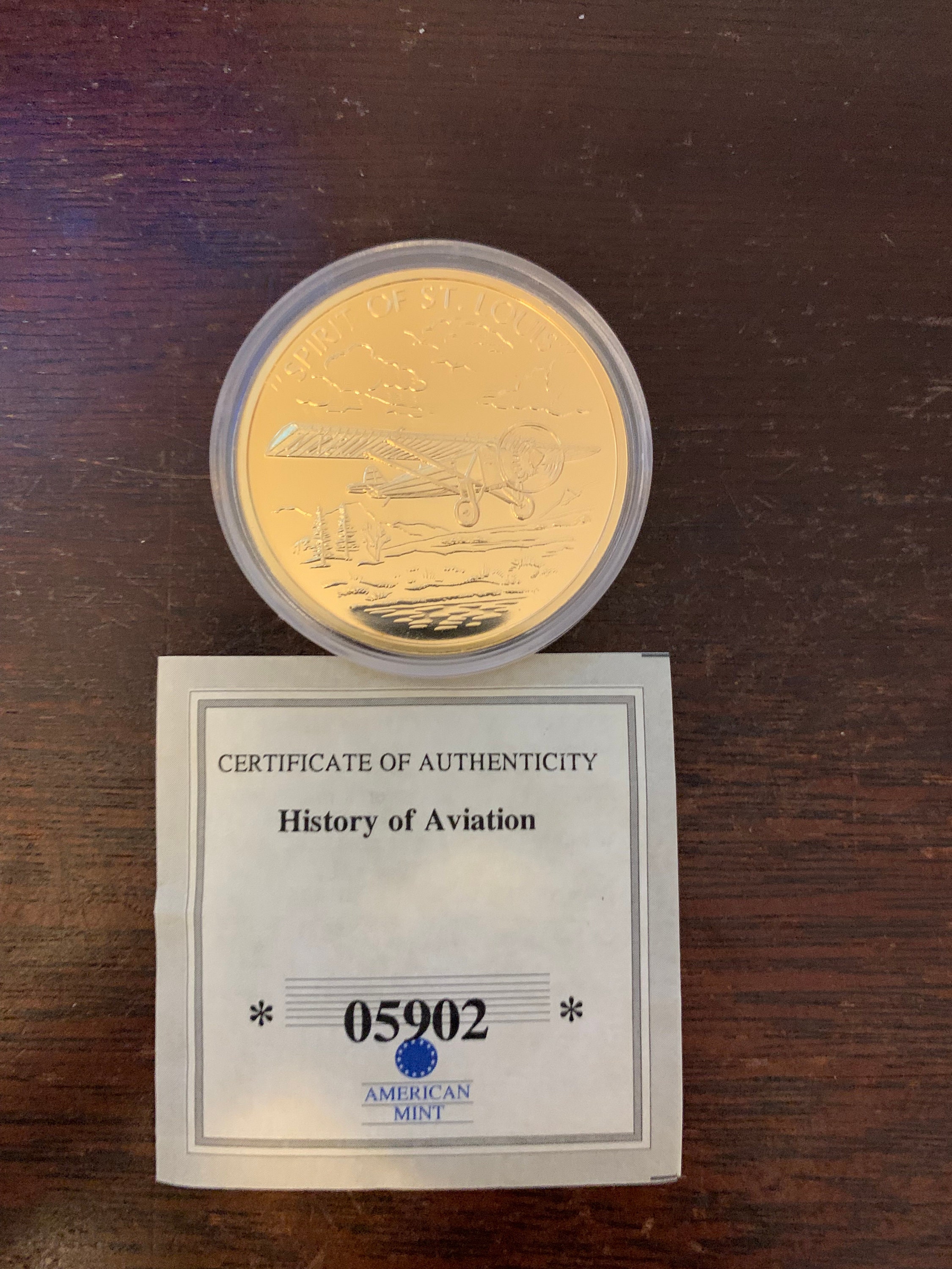 Beautiful American Mint Spirit of St Louis History of Aviation -  Israel