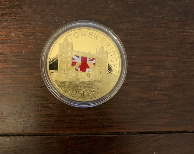 Beautiful Tower Bridge London Token Coin Gold Plated Free Shipping