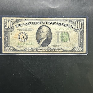 Beautiful 1934 10 Dollar Federal Reserve Note Green Seal Circulated