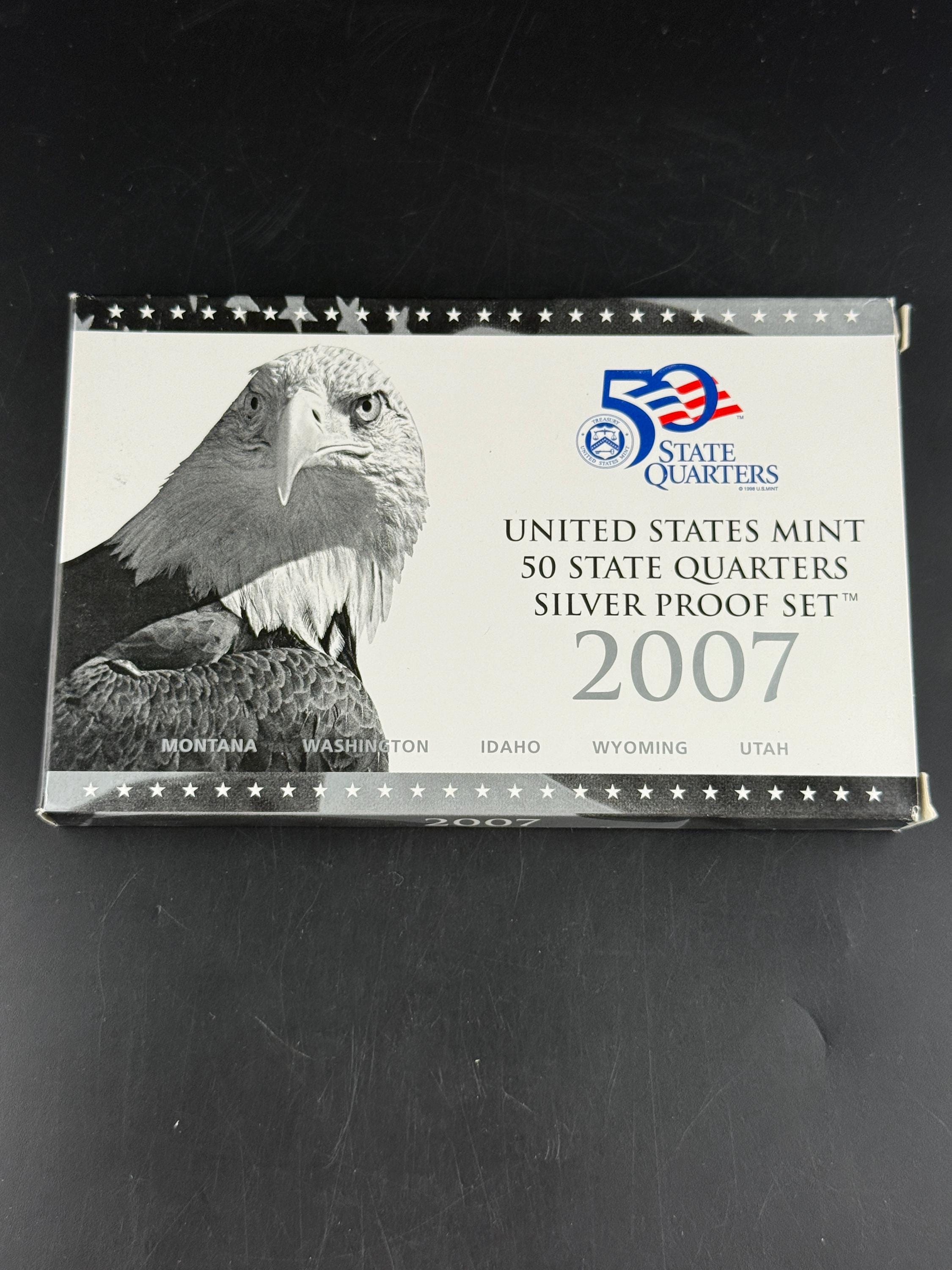 2007 -S United States Mint Quarters Silver Proof Set W/Box & COA