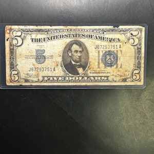 Beautiful 1934 A 5 Dollar Silver Certificate Blue Seal Note