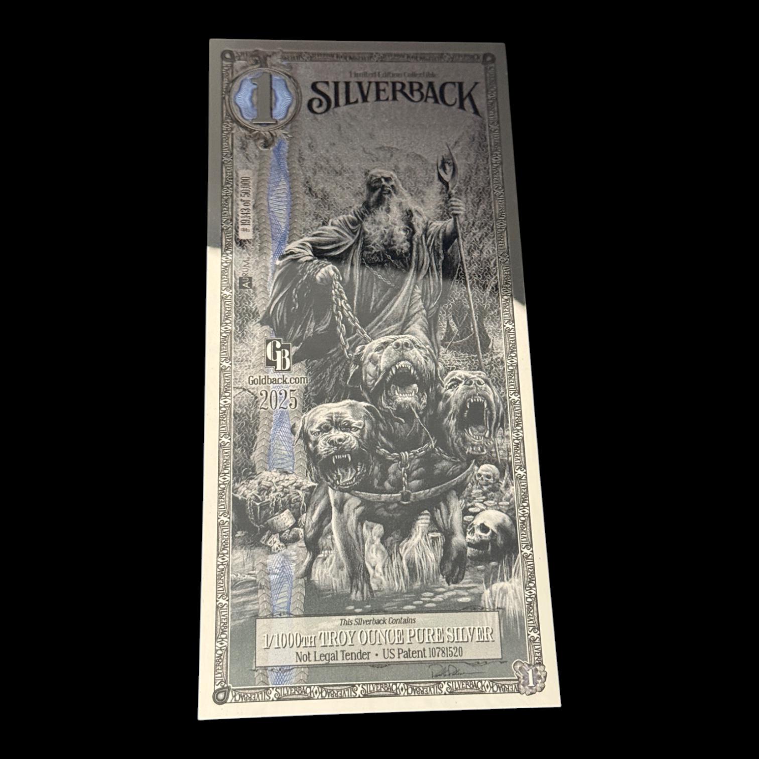 Silverback Hades Olympus 1/1000 OZ .999 Silver Note Limited