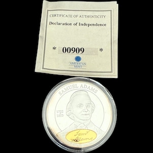 American Mint Declaration of Independence Samuel Adams