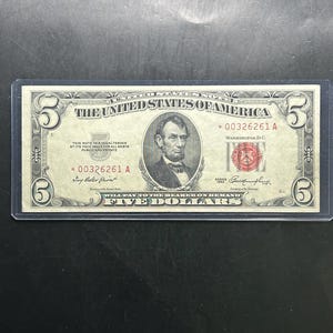 Beautiful 1953 5 Dollar Red Seal U.S. Star Note