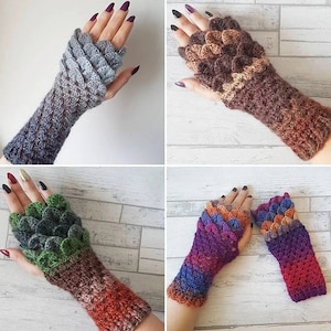 Dragonscale fingerless gloves