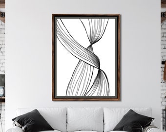 Minimalist Line Art, Line Drawing Print, Minimalist Drawing Print, Modern Abstract Art, Printable Wall Art, Black and White