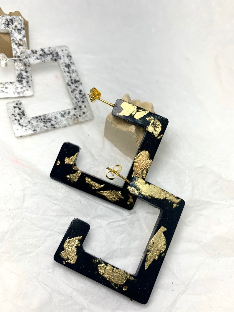 Studs EarringsUnique earringsTrend JewelryFashioncasualPartyGoldBlackClear Clear Goldabstract Gold nudeethnic stylenature colors