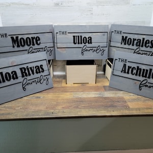 Custom Last Name Wood Sign: Acrylic Family Name Plaque