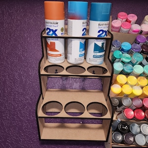 Wall Mounted Spray Paint Organizer: MDF Garage Storage