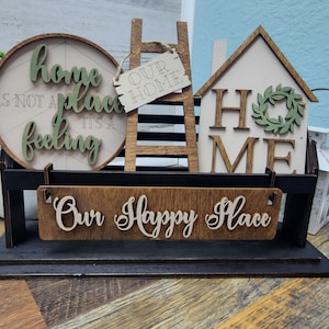 Home Shelf Sitter Insert | Home Wagon Insert | Home Tiered Tray Set | Farmhouse Home Tiered Tray Set | Country Home Tiered Tray Set