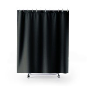Minimalist Black Fabric Shower Curtain: Modern Bath Accessories