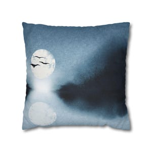 Funda de almohada boho naturaleza azul / Cojín paisaje discreto / Decoración moderna orgánica
