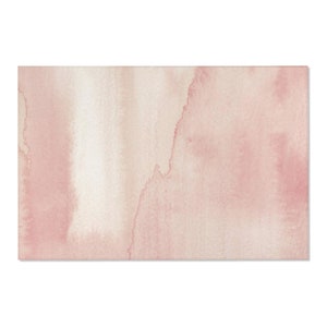 Boho Area Rugs, Abstract Floor Mat, Blush Dusty Pink Cream Ombre, Pastel Pink Textured Minimalist Stylish Watercolor Apartment Home