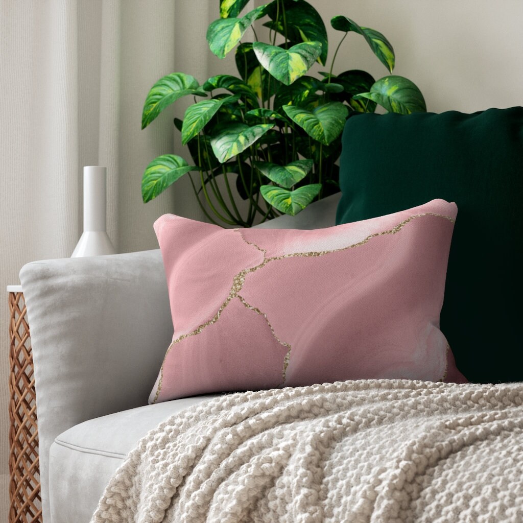 dusty pink lumbar pillow