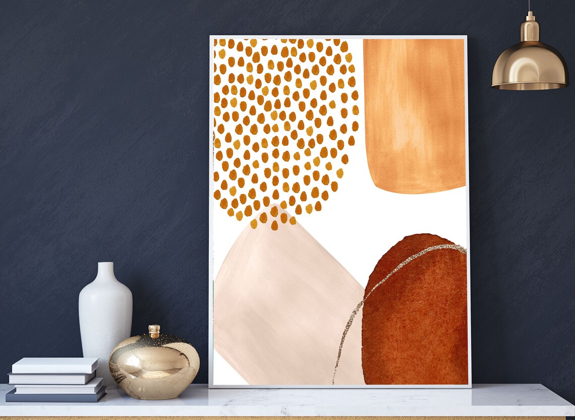 Abstrakte Kunst Wand-Dekor Rost Kupfer erröten rosa Gold | Etsy