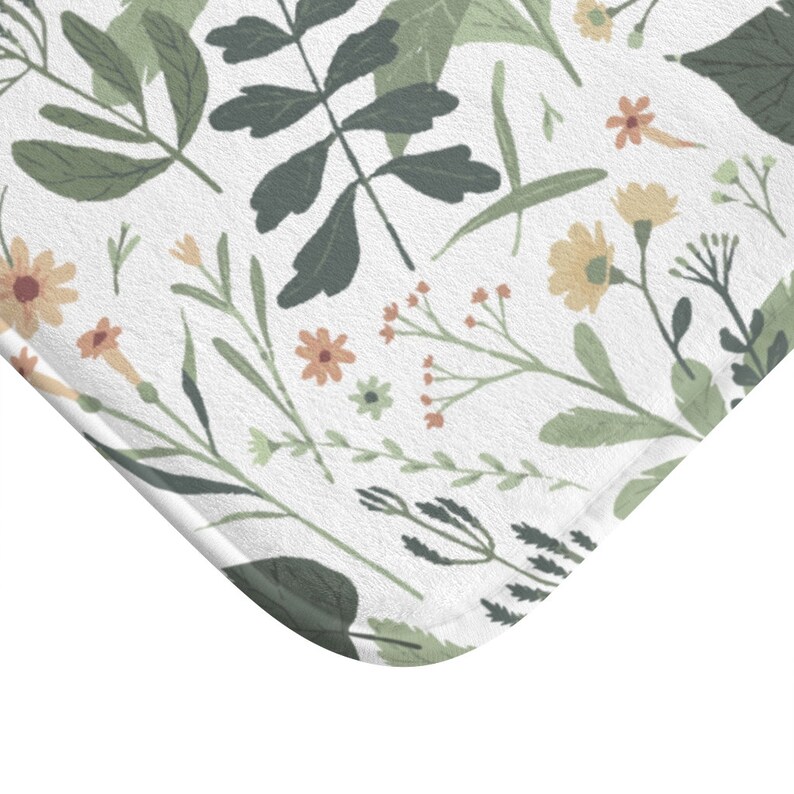 Bath Mats and Rugs Forest Green Tropical Jungle Leaves Herb Etsy