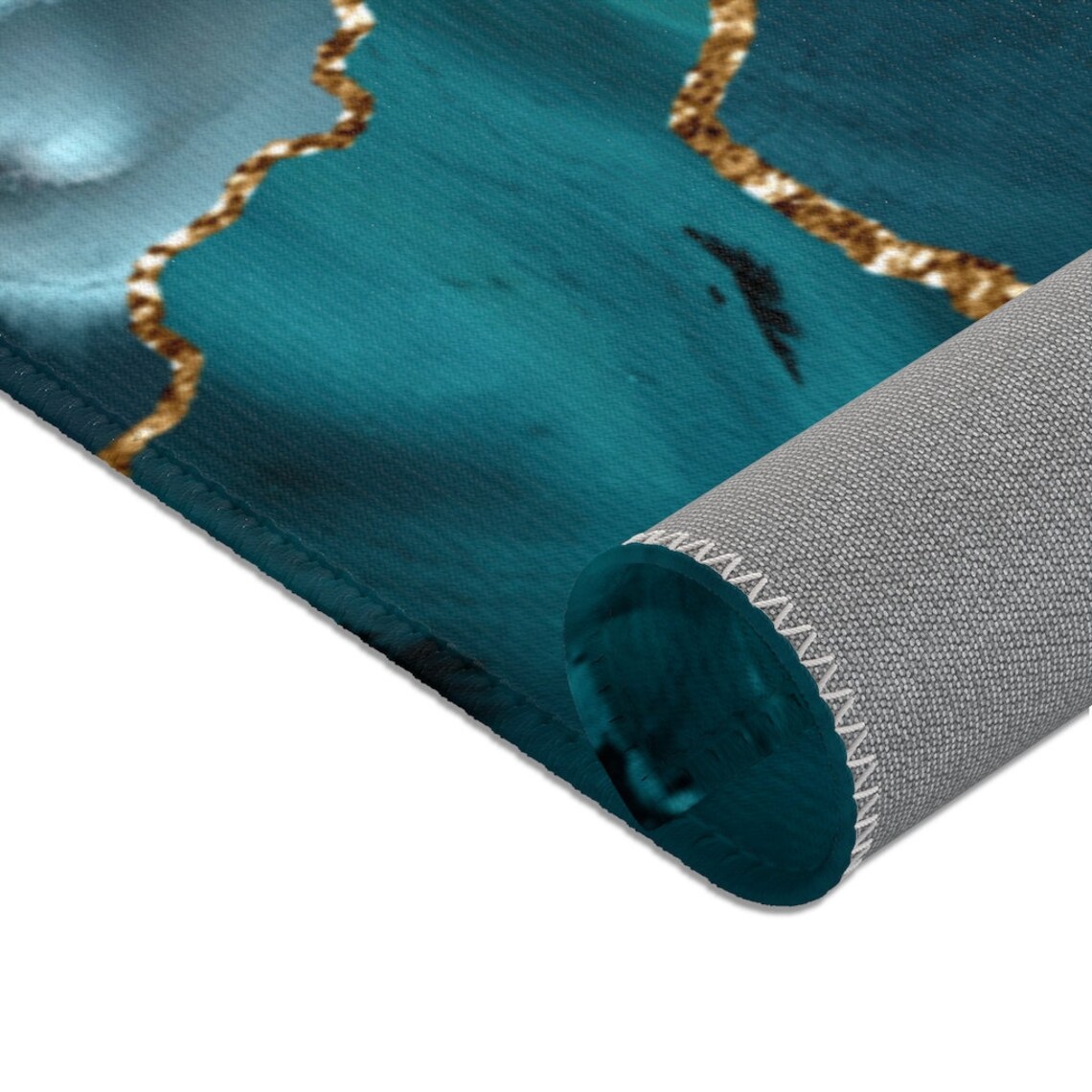 Boho Chic Area Rugs Teal Blue Green and Beige Agate Quartz - Etsy