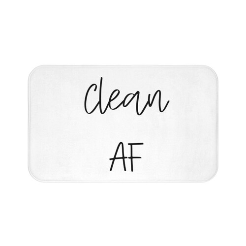 Clean AF Funny Bath Mat Bathroom Rug Bathroom Decor Bath Rug Etsy