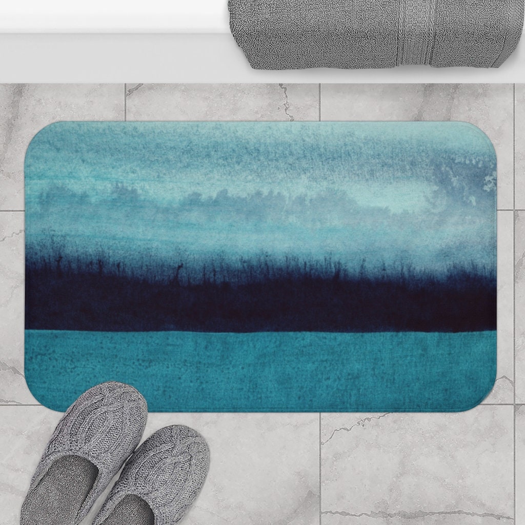 TRUEDAYS Boho Absorbent Bath Mat with Non Slip Backing - Mid