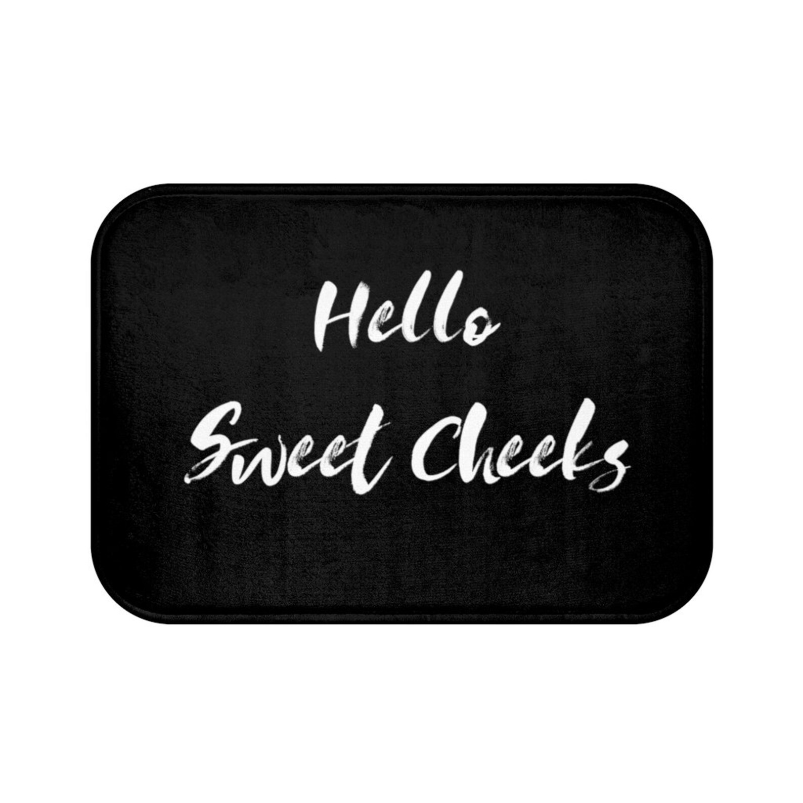 Bath Mat Hello Sweet Cheeks Bath Rug Simple Minimalist Etsy