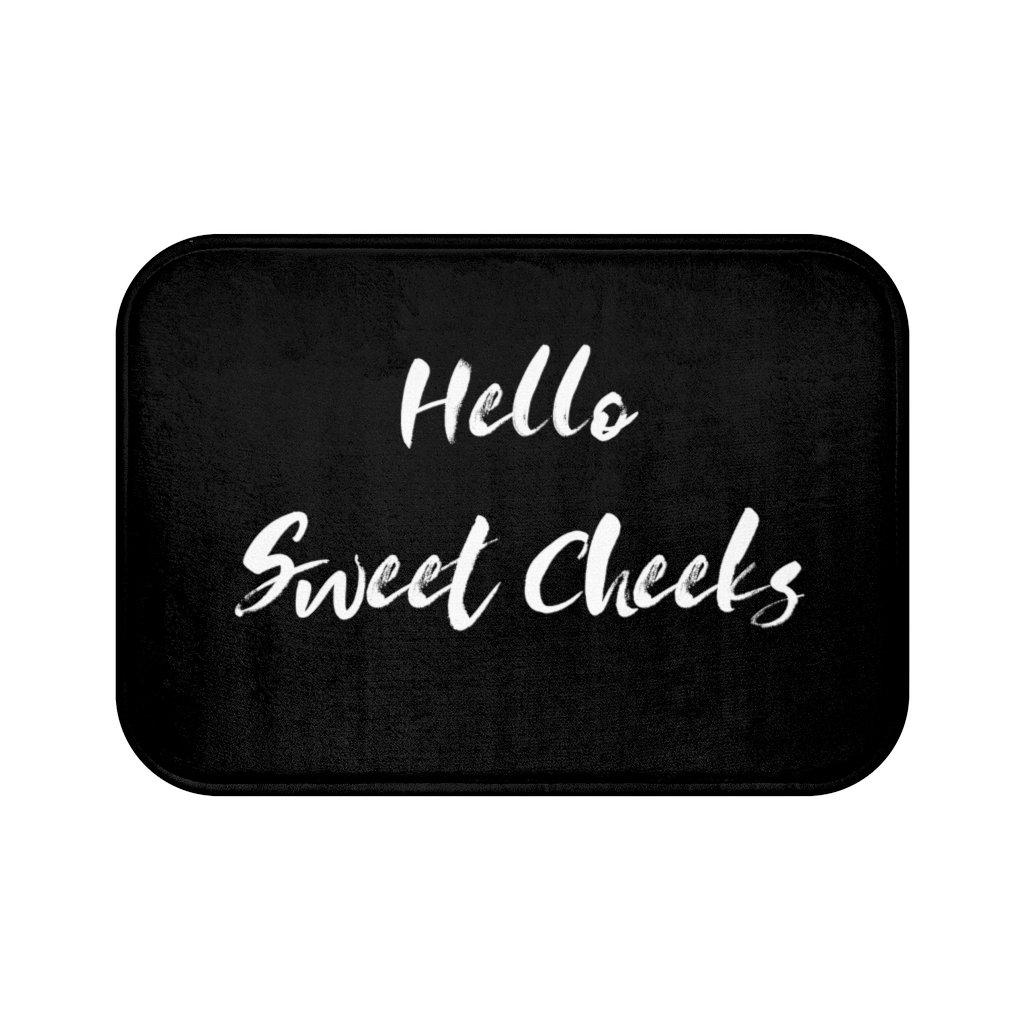 Bath Mat Hello Sweet Cheeks Bath Rug Simple Minimalist Etsy