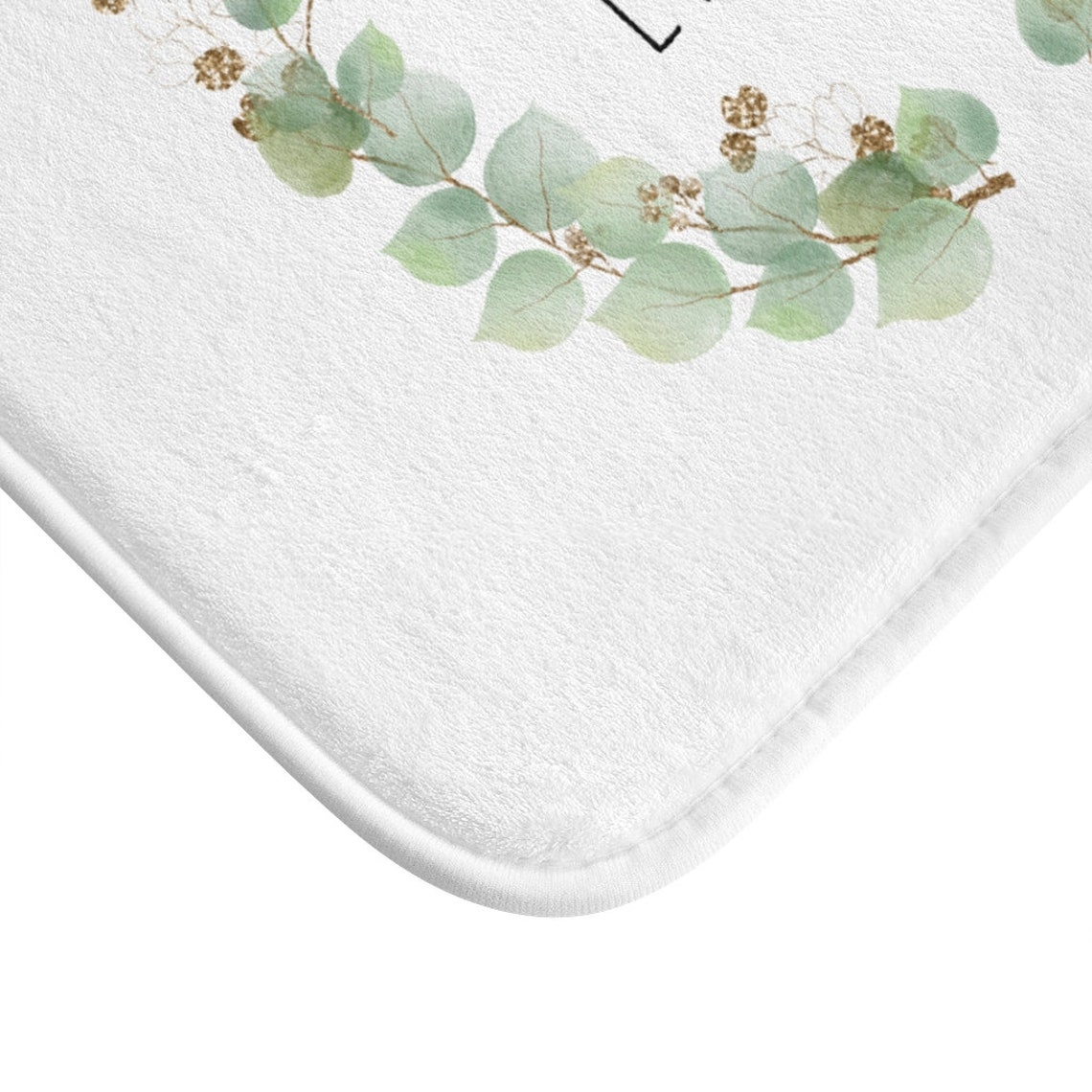 Boho Floral Bath Mat and Rug Green and White Eucalyptus Etsy