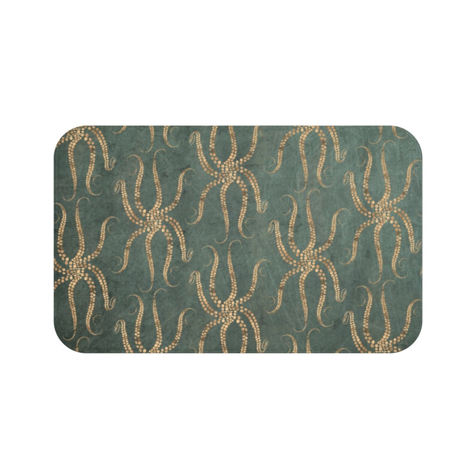 Boho Bath Mats and Rugs Emerald Green Teal Beige Octopus Etsy
