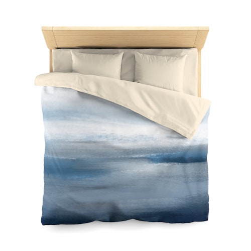 Abstract Duvet Cover Navy White Ombre 