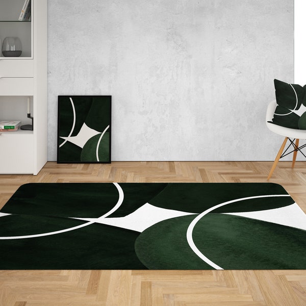 Dark Green Rug Etsy