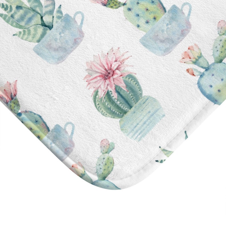Bohemian Cactus Bath Mat Succulent Bathroom Rug for Etsy