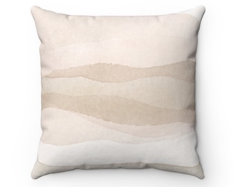 Abstract Art Pillow Cover, Ivory Beige, and Dusty Pink Decorative Pillowcase, Square pillow cover 20x20, 18x18