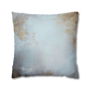 Abstract Throw Pillow Cover, Boho Baby Pale Powder Blue, Beige Ombre, Modern Minimalist Accent Pillowcase Living Room Bedroom