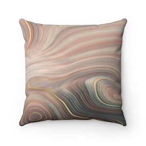Pillow Cover, Couch Accent Decorative Pillowcase, Blush Dusty Pink, Rose Quartz Marble, Modern Abstract Art, Square 20x20,18x18,16x16,14x14